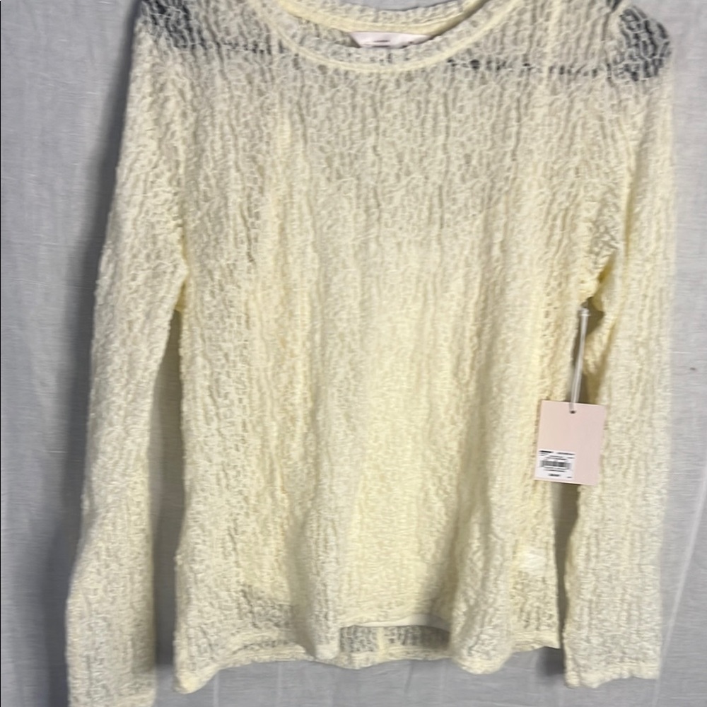 LC Lauren Conrad Cream Ribbed Blouse with Long Sleeves. CAJA. # 1. C